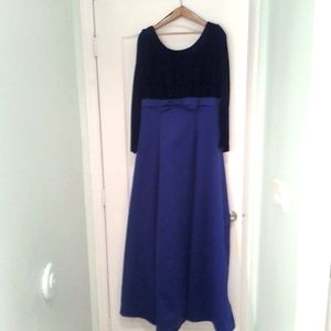 Prom flour length dress size 13/14 color Iris